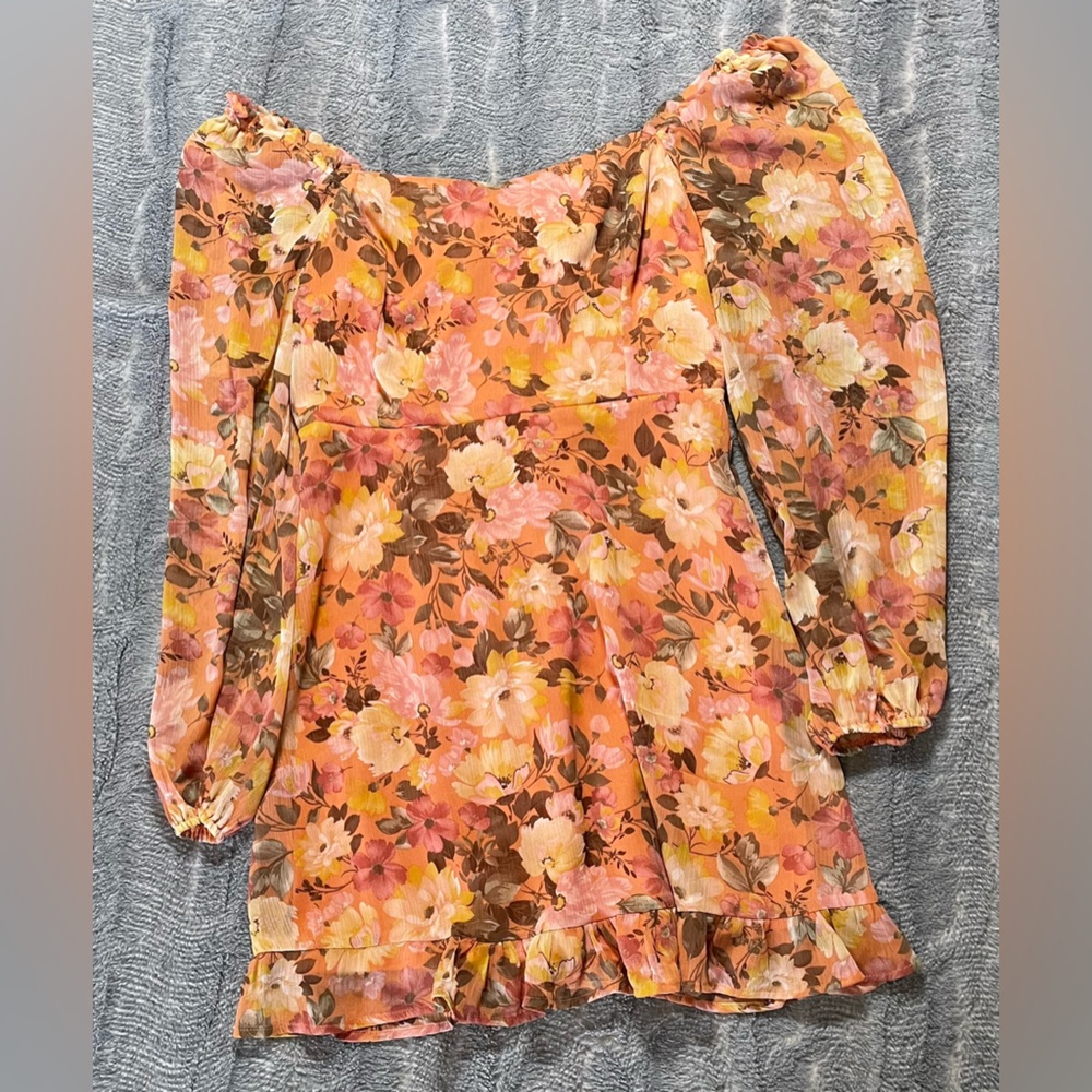 LUSH Floral Ruffle Off-Shoulder Dress | Kentucky Derby | Size Medium